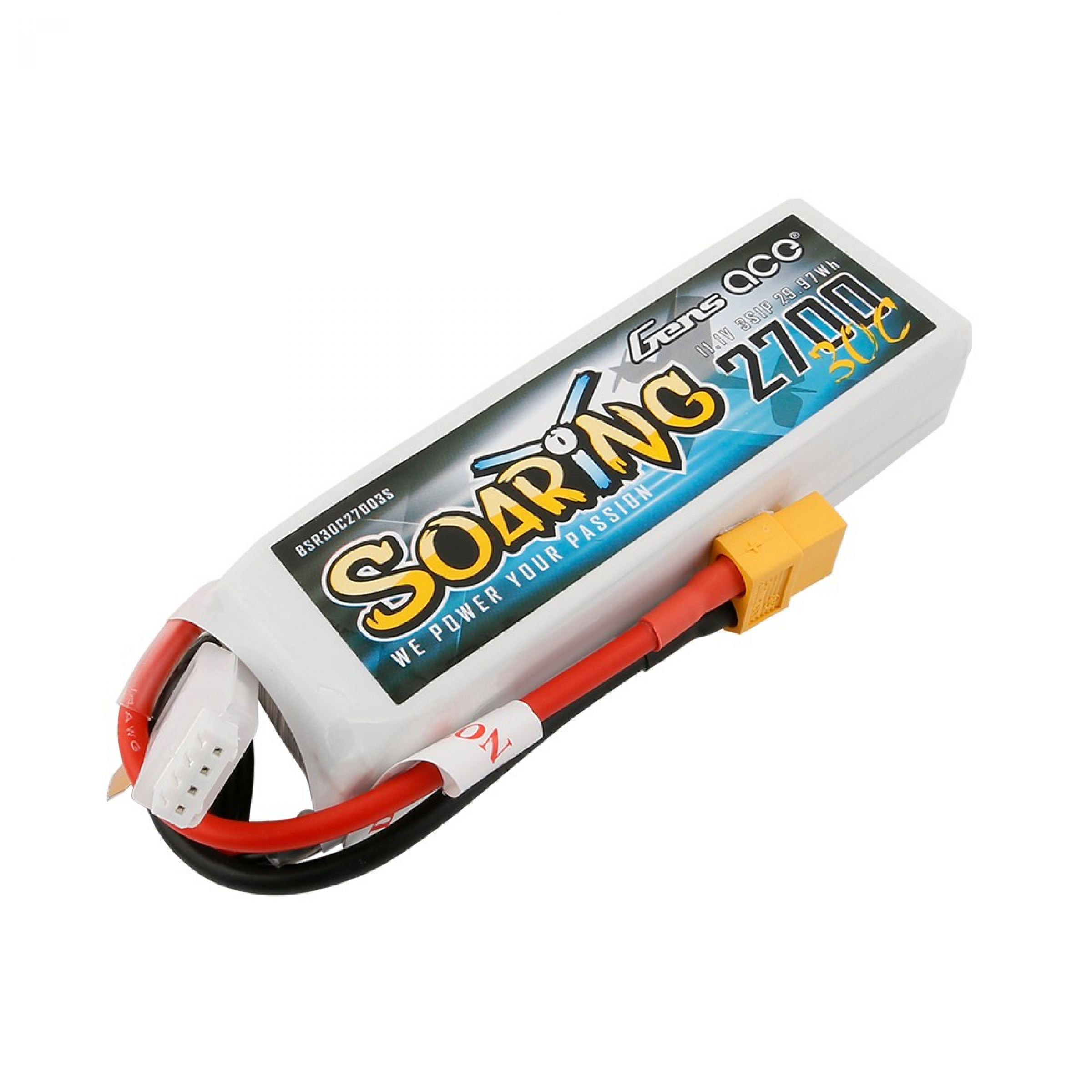 Grepow Soaring 2700mAh 11.1V 30C 3S1P Lipo Battery with XT60 connector