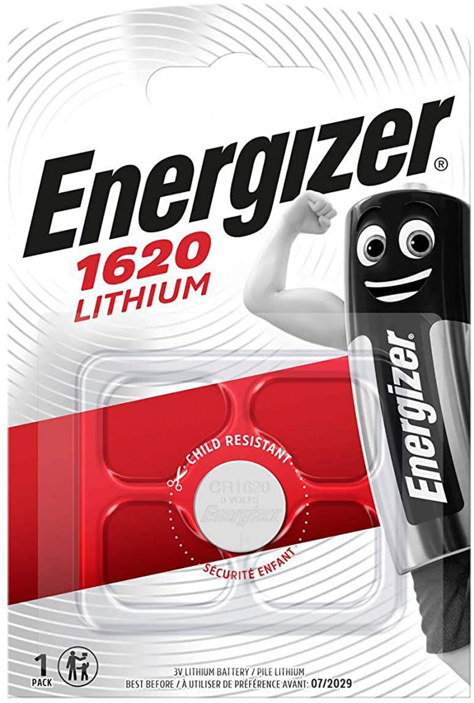 Energizer Lithium 3V CR1620 Pack 1