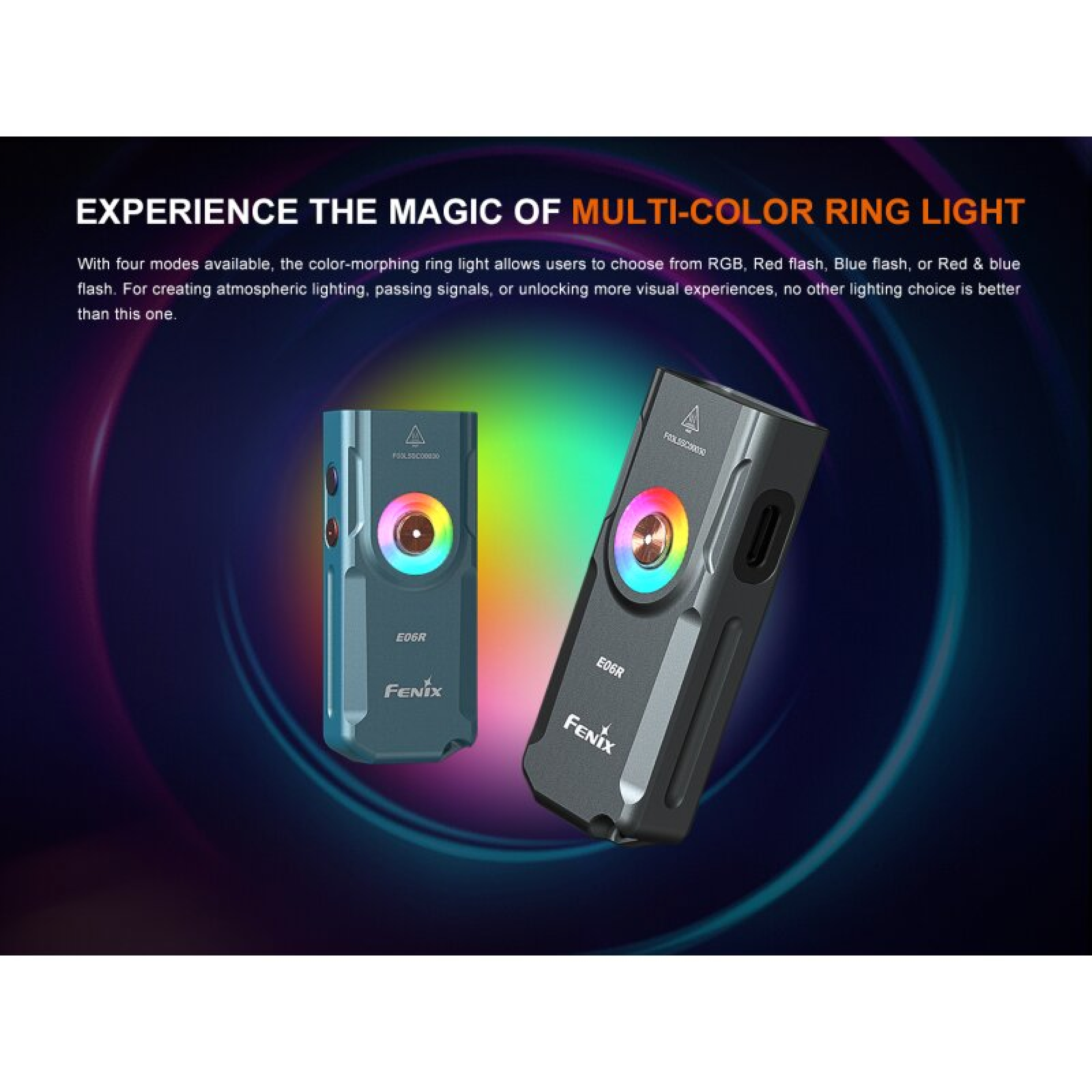 Fenix E06R Schlüsselbundleuchte Weißes+UV+Laser Licht Grau