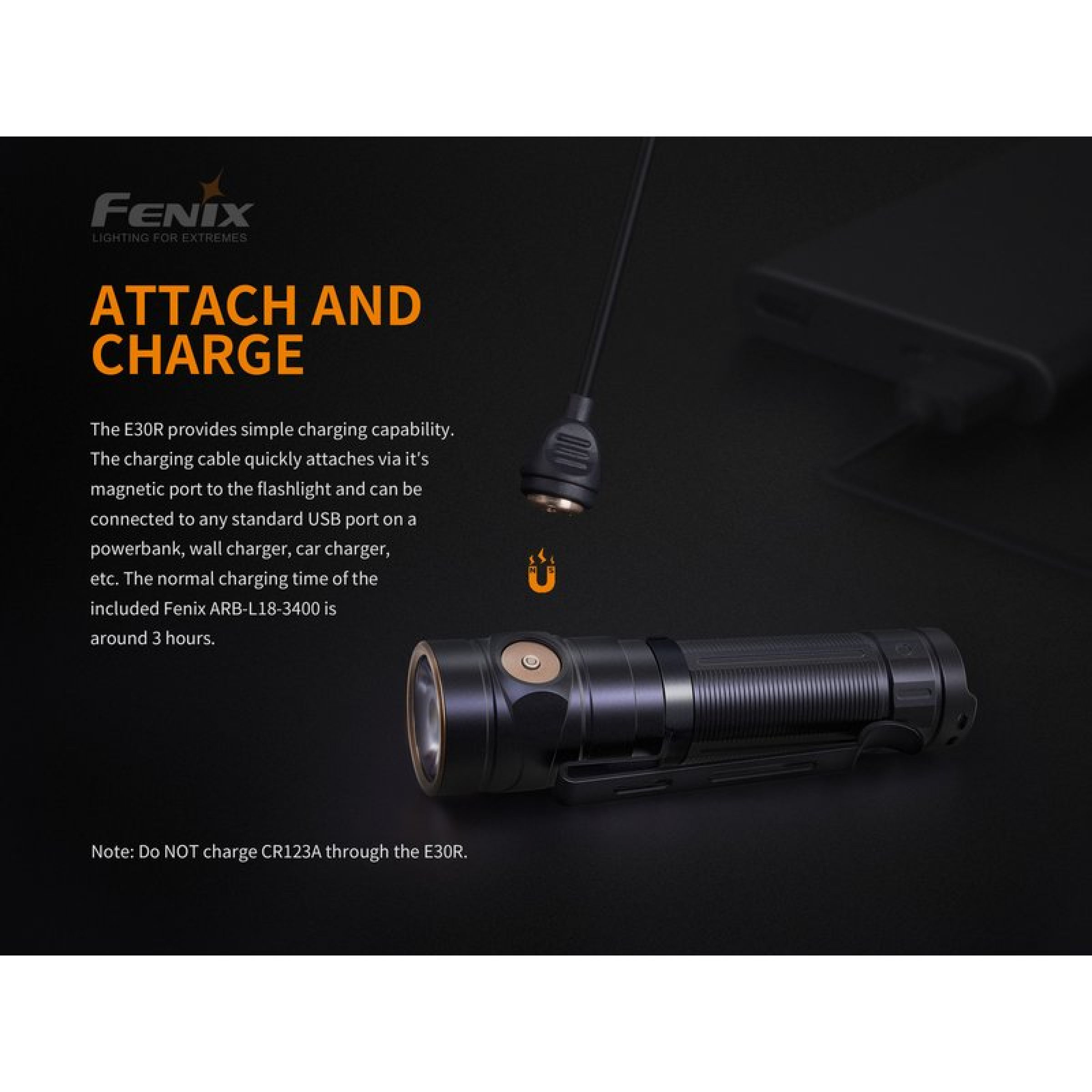 Fenix Tactical Taschenlampe E30R LED inkl. ARB-L18-3400 LiIon Akku