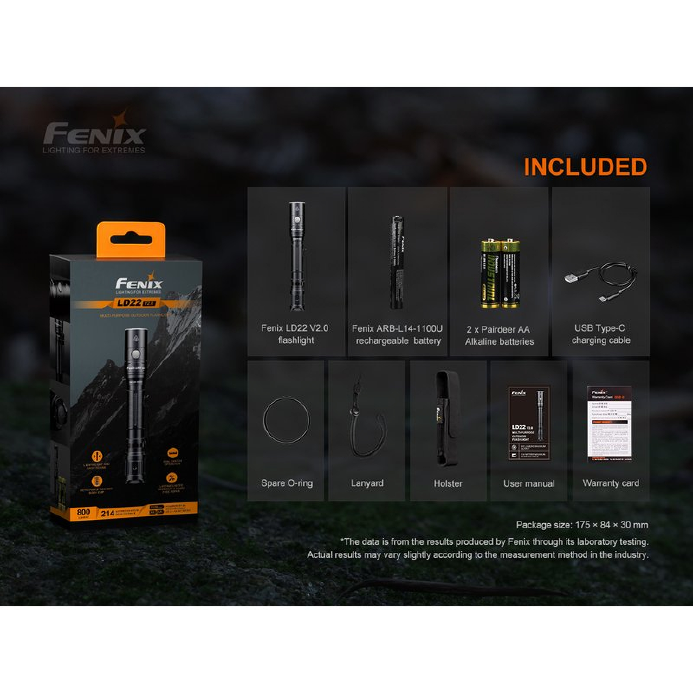 Fenix Tactical Taschenlampe LD22 V2.0 Cree LED inkl. Akku