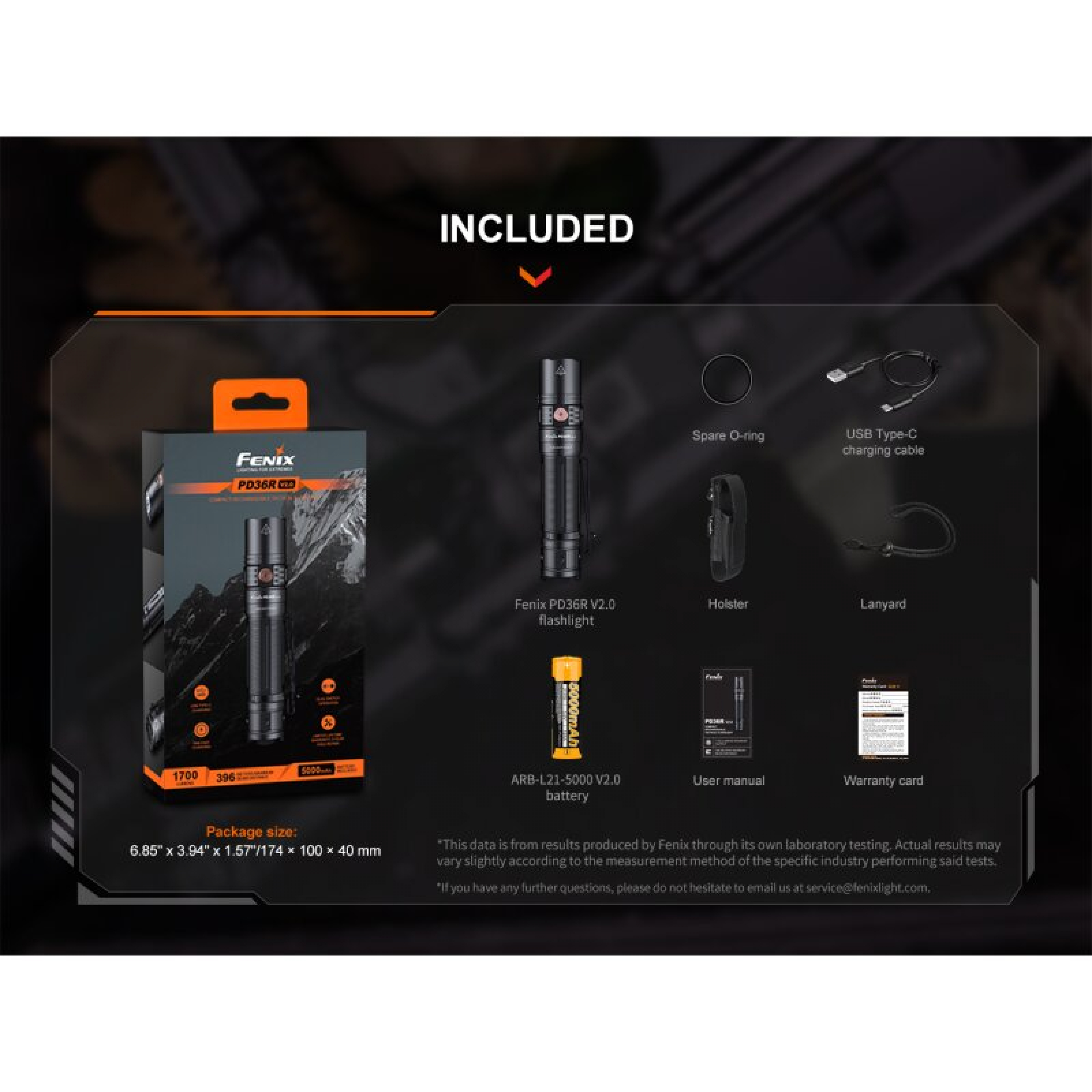 Fenix Tactical PD36R V2.0 LED Taschenlampe