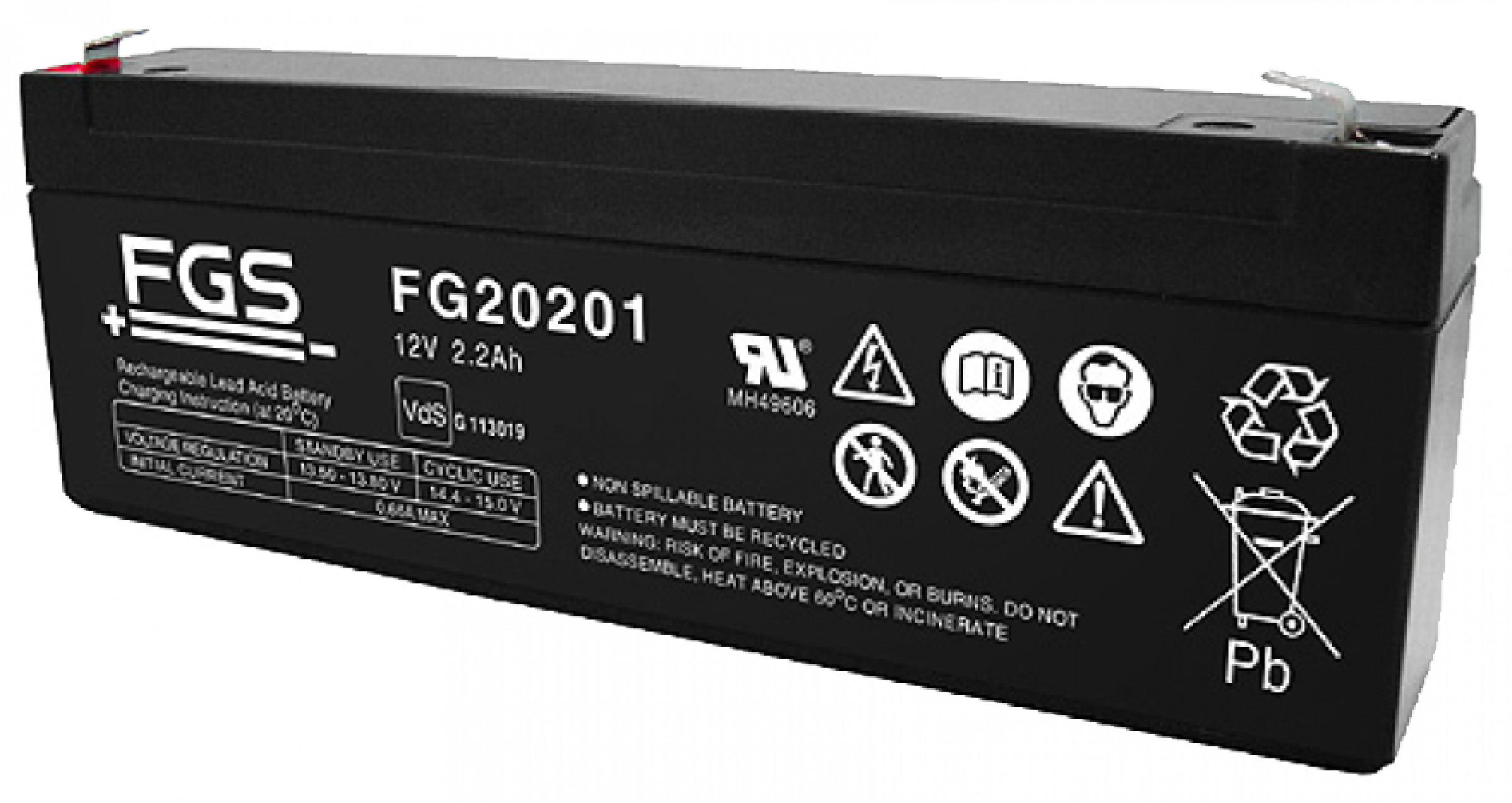 FGS FG 20201 Blei-Vlies 12V 2,0 Ah VDS Zulassung