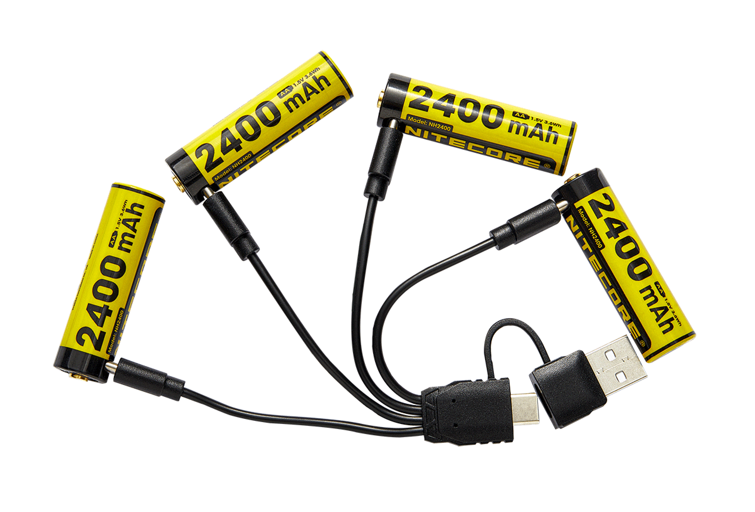 Nitecore NH2400 - 1,5V Li-Ion Akku, USB-C, 4er Pack