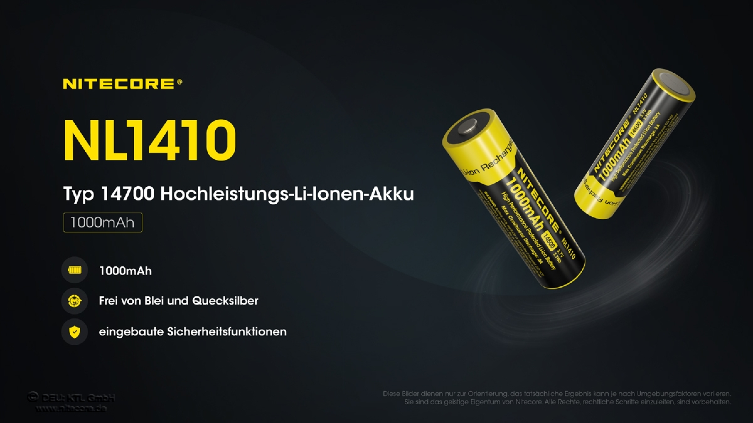 Nitecore  14500 Akku 1000mAh - NL1410