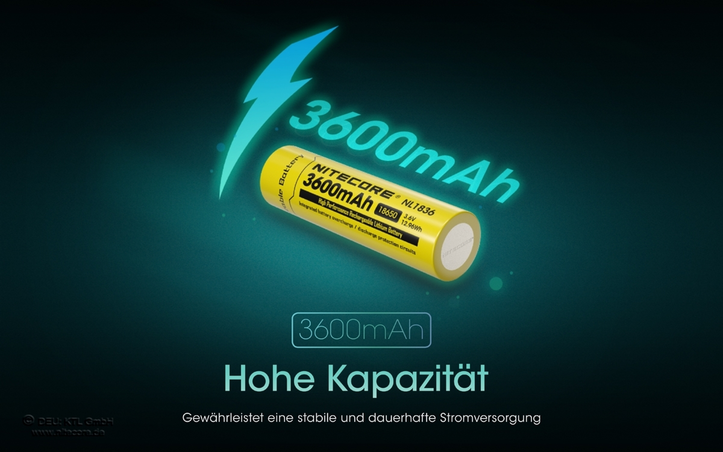 Nitecore 18650 Akku 3600mAh - NL1836  IC Protected