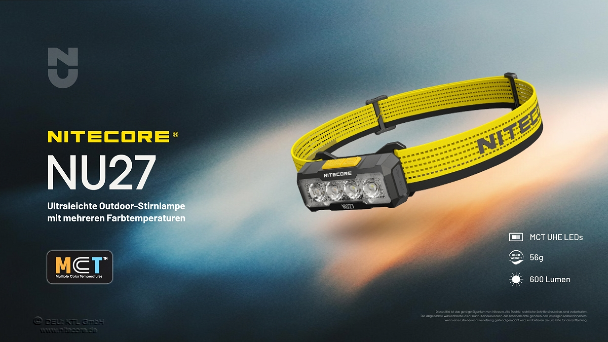 Nitecore Kopfleuchte NU27 alpine white 600 Lumen