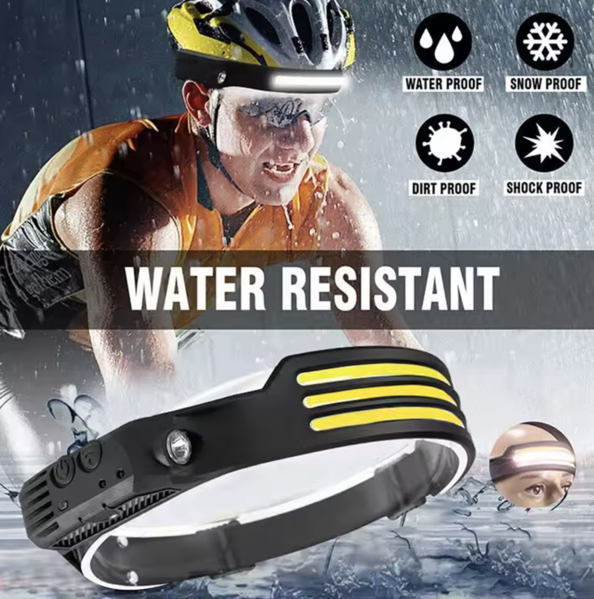 Infinio GreenX SHARK EVO COB Motion Headlight Kopfleuchte wiederaufladbar