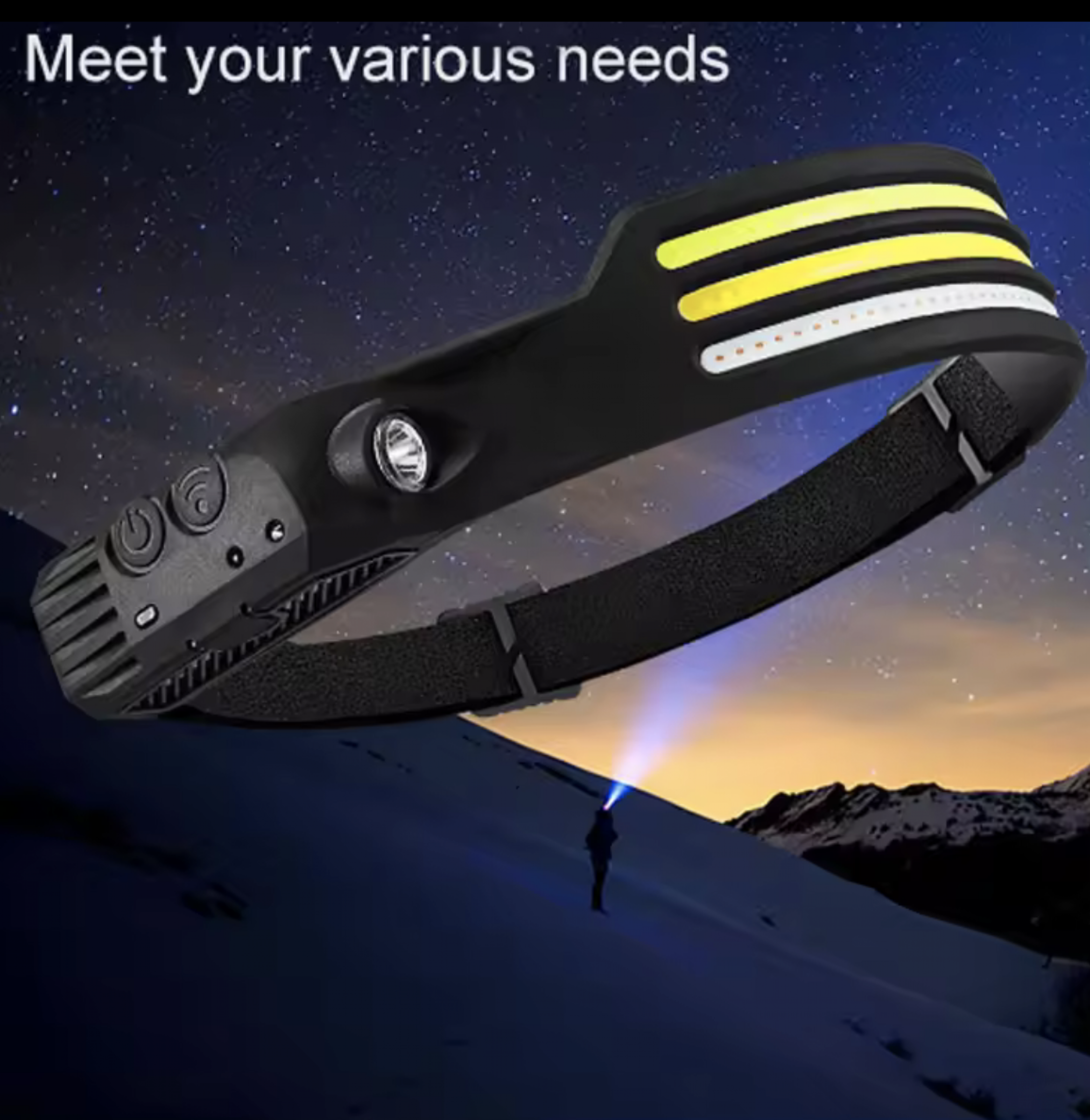 Infinio GreenX SHARK EVO COB Motion Headlight Kopfleuchte wiederaufladbar