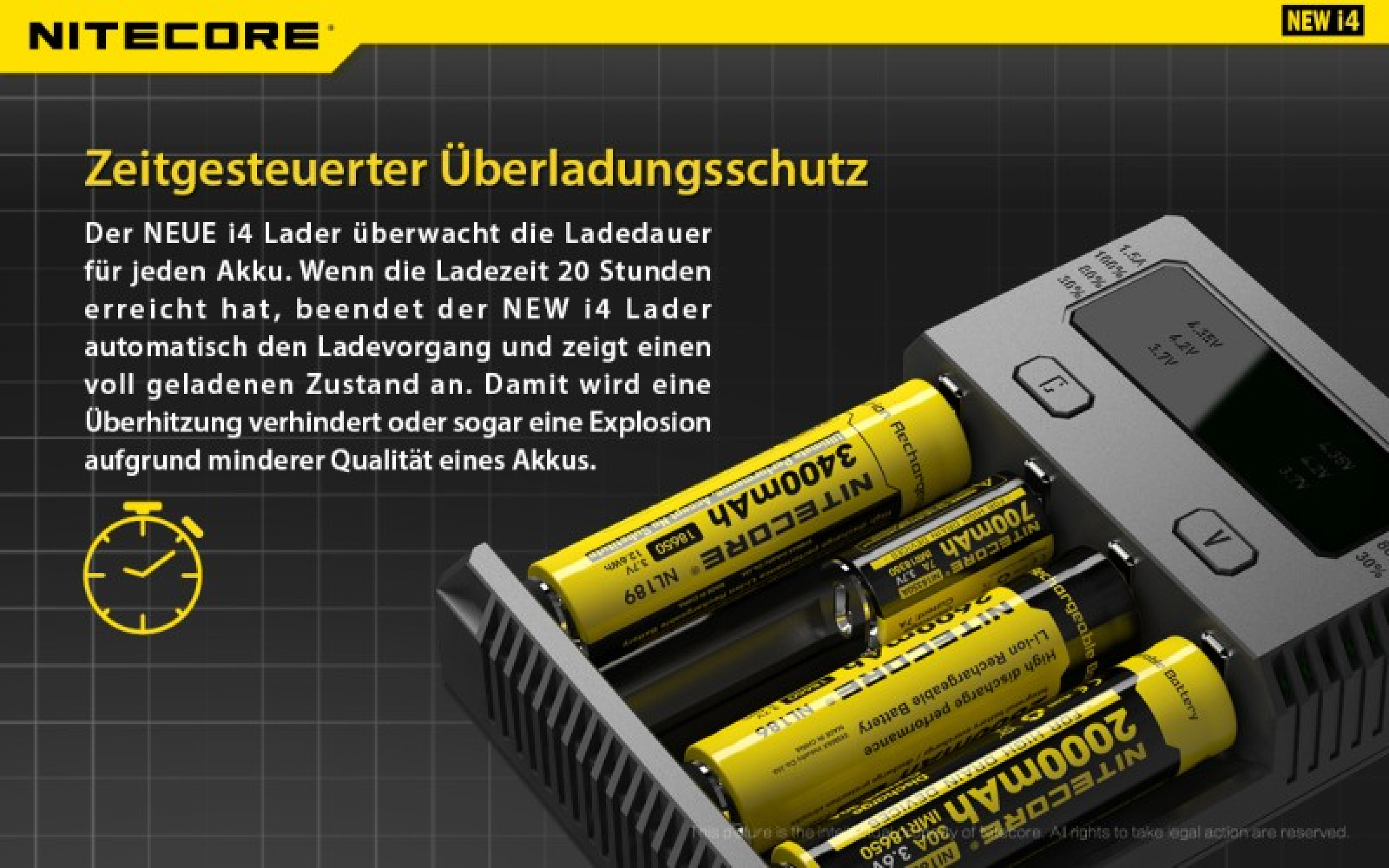 Nitecore Ladegerät Intellicharge NEW I4 Li-Ionen + NiMH Charger