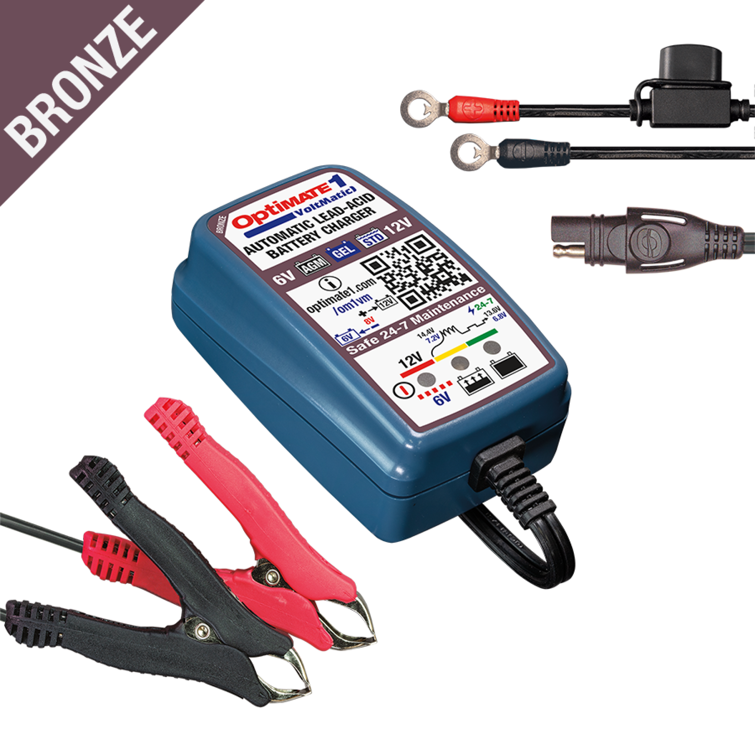 Optimate 1 Ladegerät VOLTMATIC für 6V/12V 0,6A AGM GEL & STD