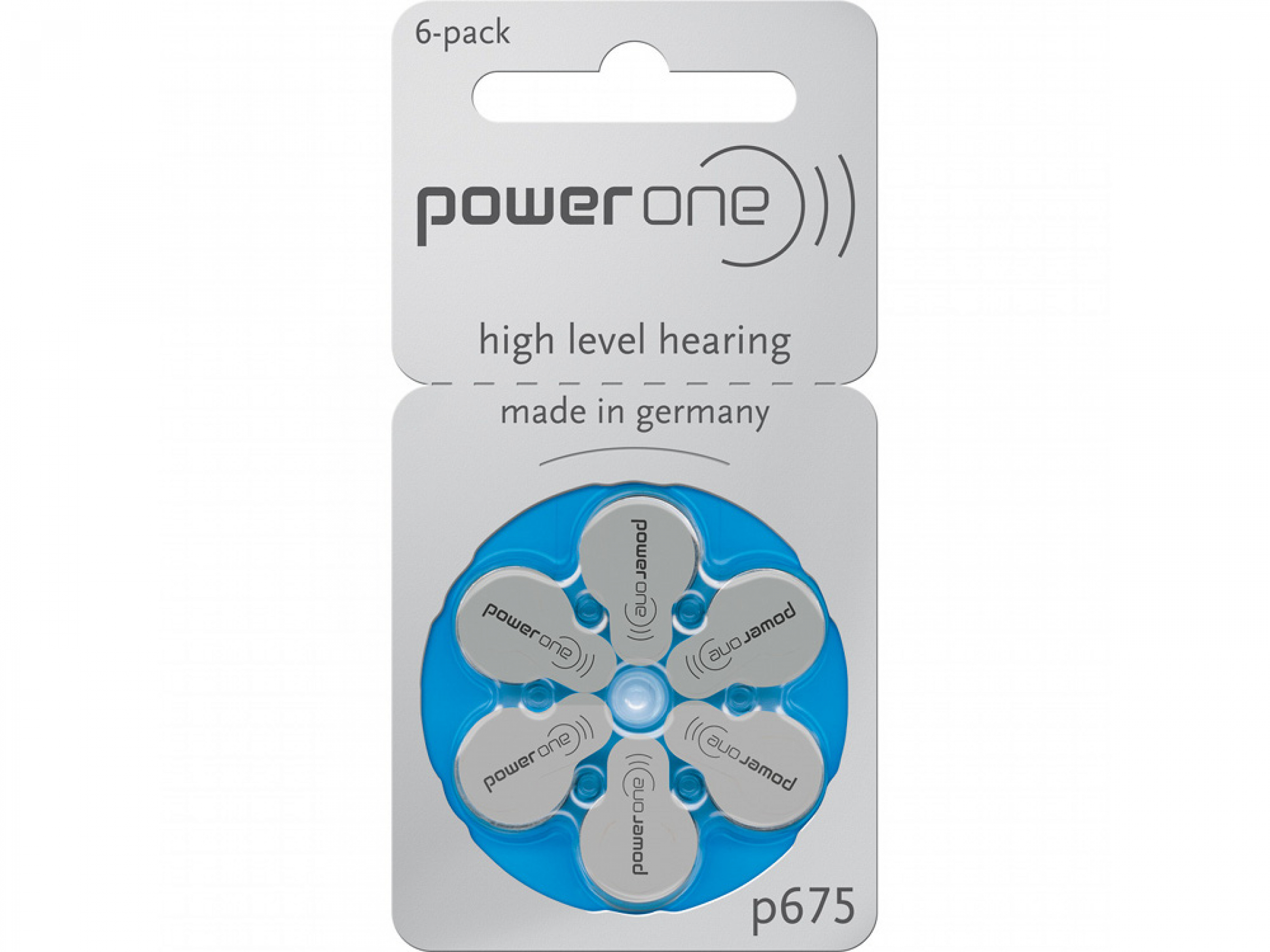 Powerone High Level Hörgerätebatterie P675 6er Blister