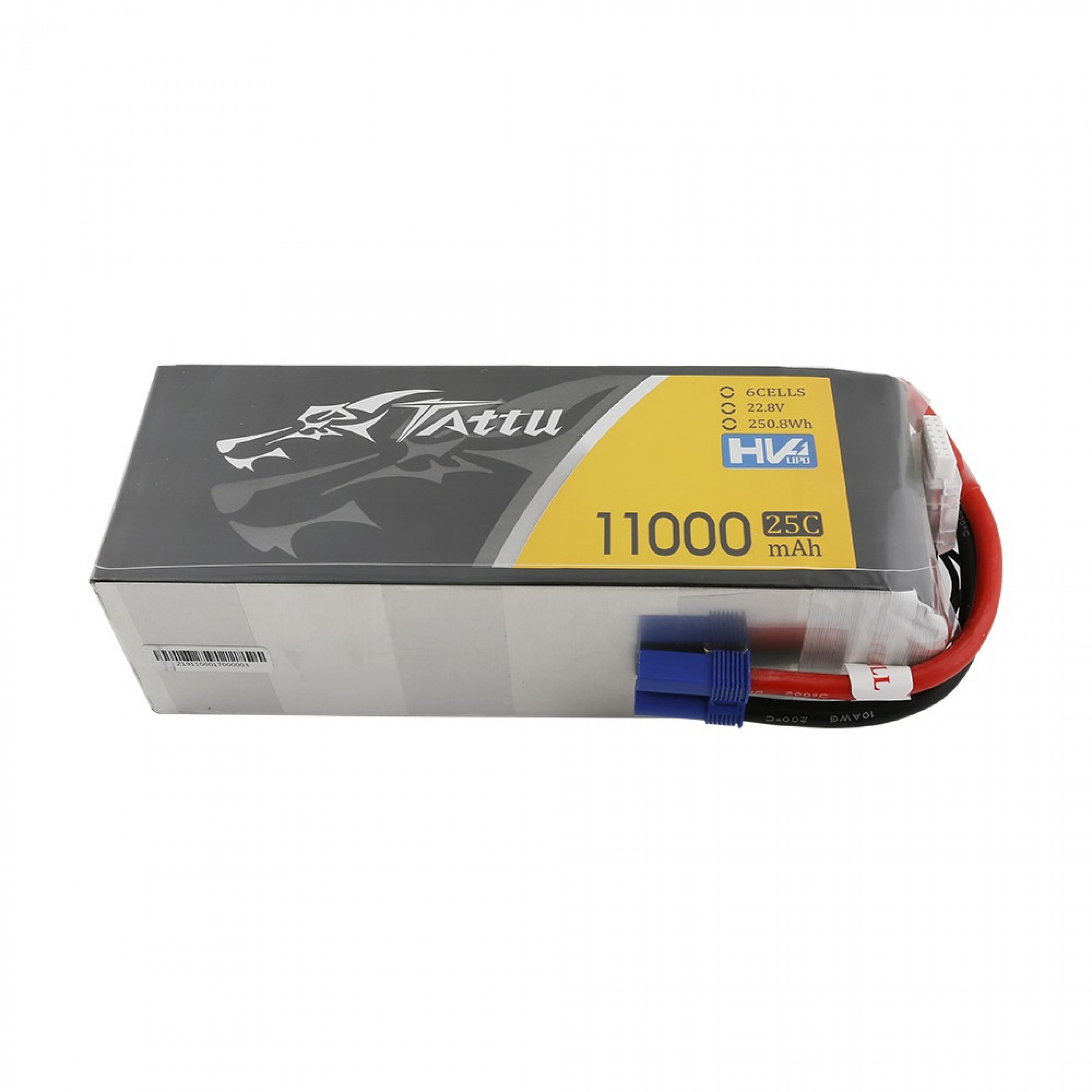 Tattu 11000MAH 22.8V HV 25C 6S1P Lipo Battery Pack with EC5 Plug