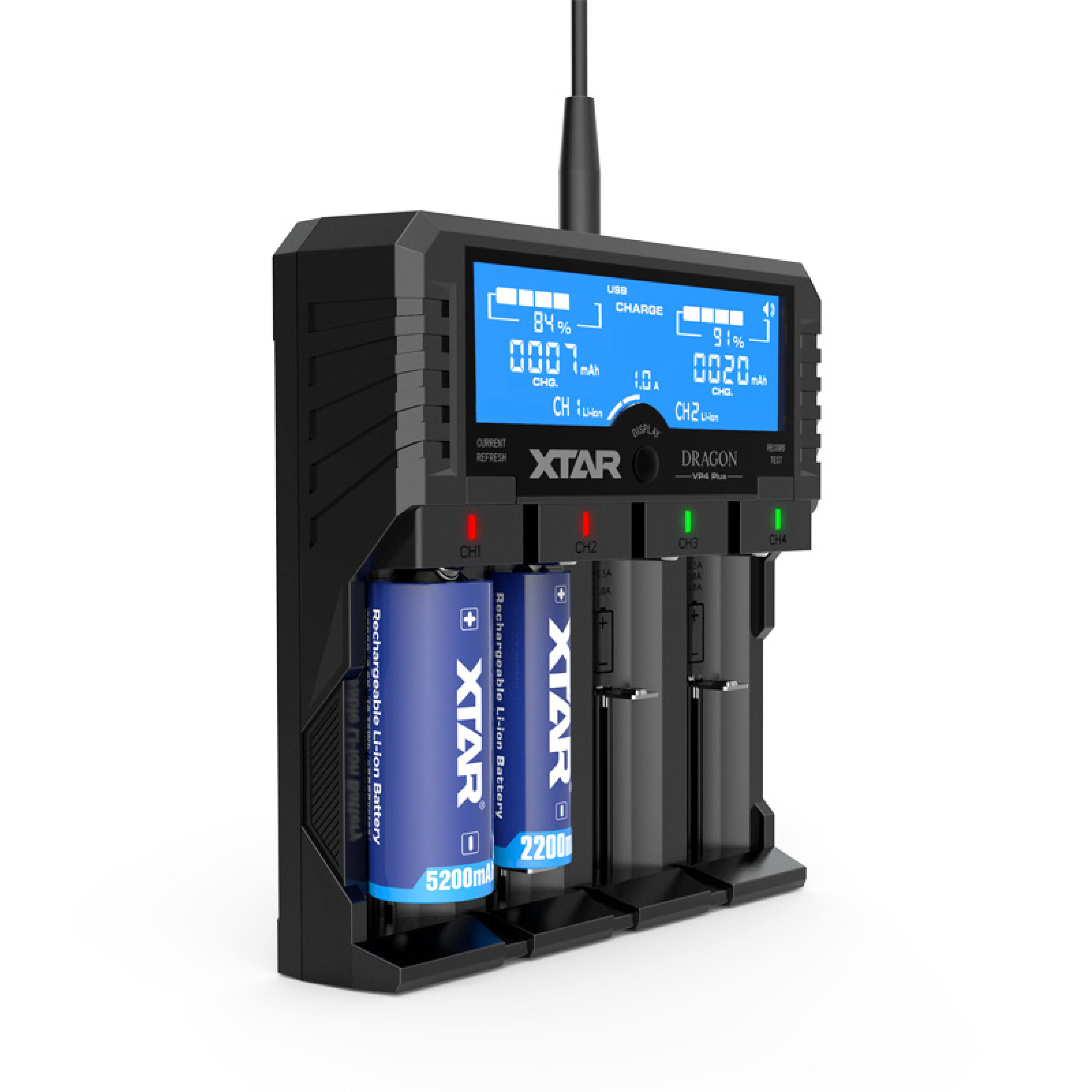 Xtar Smart Charger VP4 DRAGON LCD Display Multichemiecharger