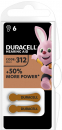 Duracell Hörgerätebatterie easytab 312 - 6er Blister